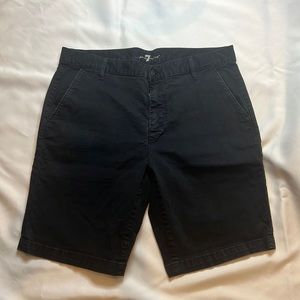 Size 33, 7 For All Mankind black twill shorts. Good condition. 9” inseam
